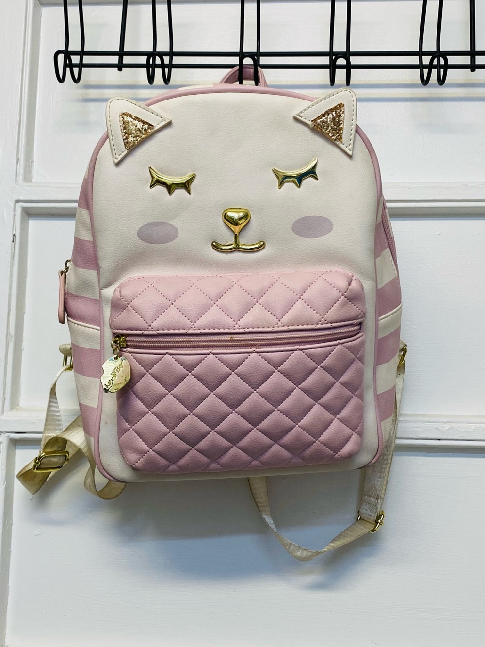Luv Betsey Johnson Pink White Cat Backpack